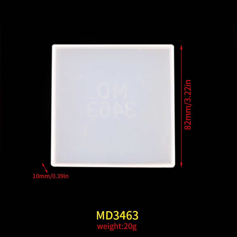 moule silicone résine époxy diy coaster support géométrique moderne élégant fleur paillettes dorées
