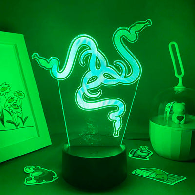 Veilleuse LED néon 3D lampe à lave XXL allumée en couleur bleue