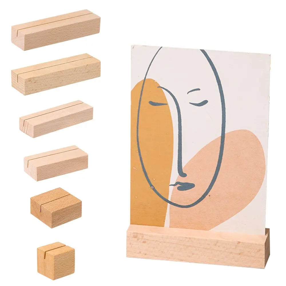 support photo bois naturel pinces cartes table numbers holder minimaliste bleu