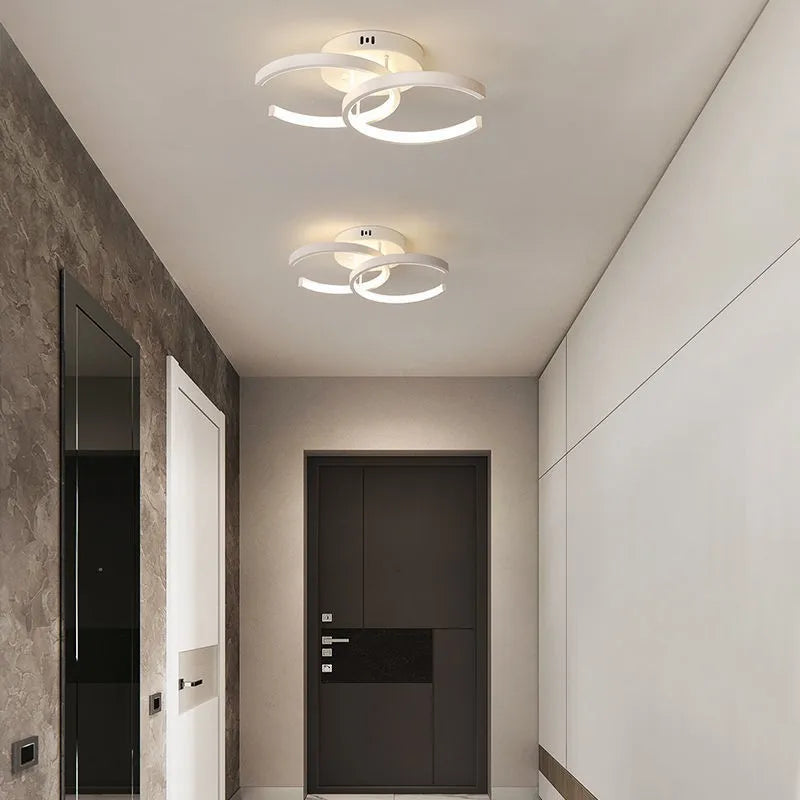plafonnier moderne led acrylique blanc noir geometrique salle manger chambre cuisine entree
