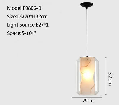 lampe suspendue moderne marbre blanche transparente salon chambre hallhôtel(touch screen)