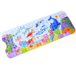 tapis bain pvc thème marin poissons coraux géométrique antidérapant moderne enfantin suction salle bain