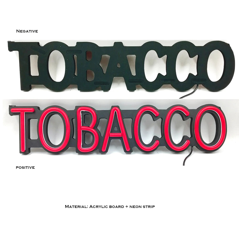 Enseigne néon LED TOBACCO avec adaptateur USB inclus