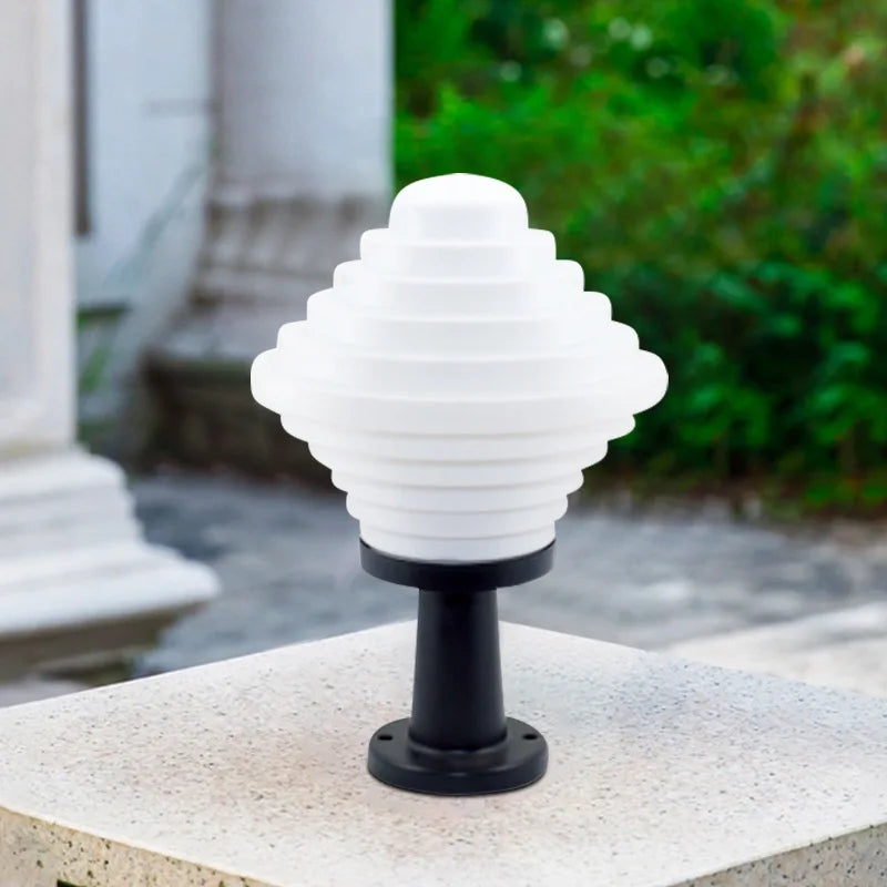lampe solaire moderne rayures horizontales blanc noir éclairage quotidien cuisineextérieur fixée mural garantie2ans