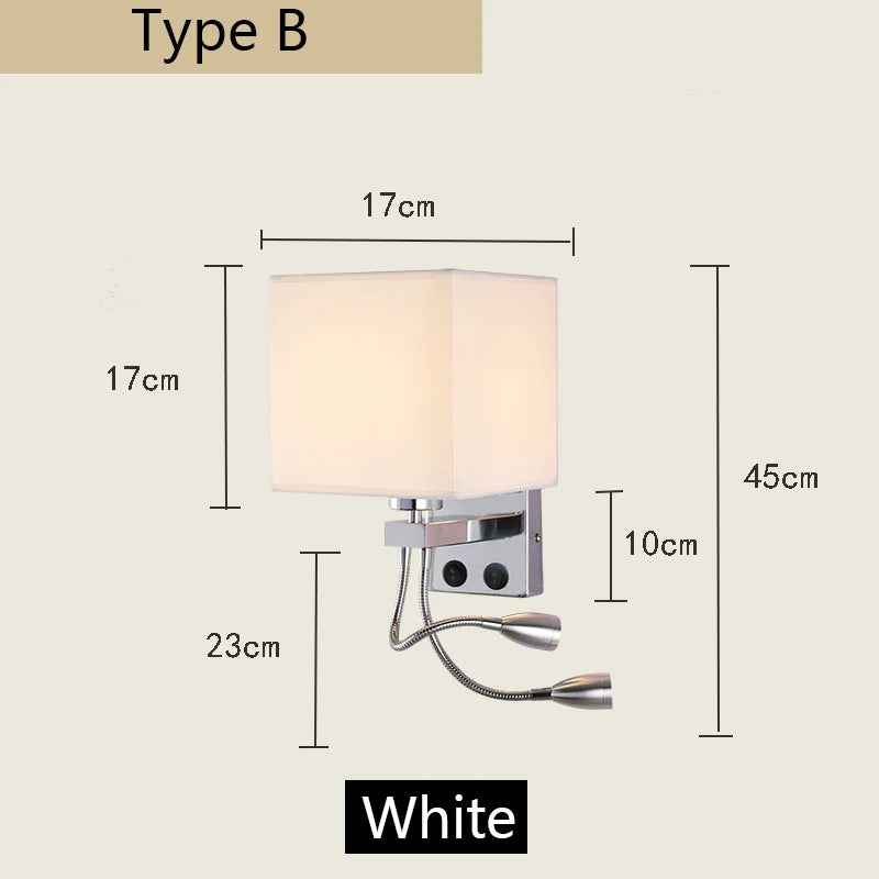lampe murale moderne beige chrome toile lin interrupteur spot e27 cuisine chambre coucher entrée