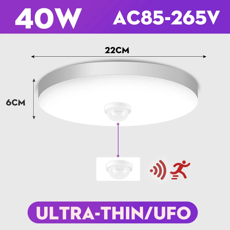 lampe capteur radar detection mouvement blanc moderne minimaliste 20w 30w 249lm 15lumieres