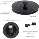 fontaine solaire moderne noire cellules photovoltaïques quatre têtes pompe diffuseur batterie amovible rechargeableextérieur