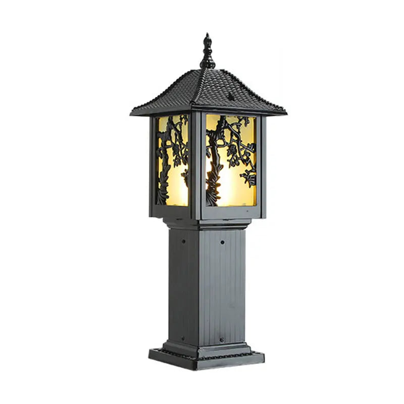 lampadaire extérieur asiatique led ip55 bronze noir éclairage paysagiste floral rustiqueextérieur moderne autonomedefixationsoltranslucide