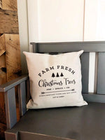 housse coussin carré nordique impression arbre rustique décoration noël 45x45 farmhouse