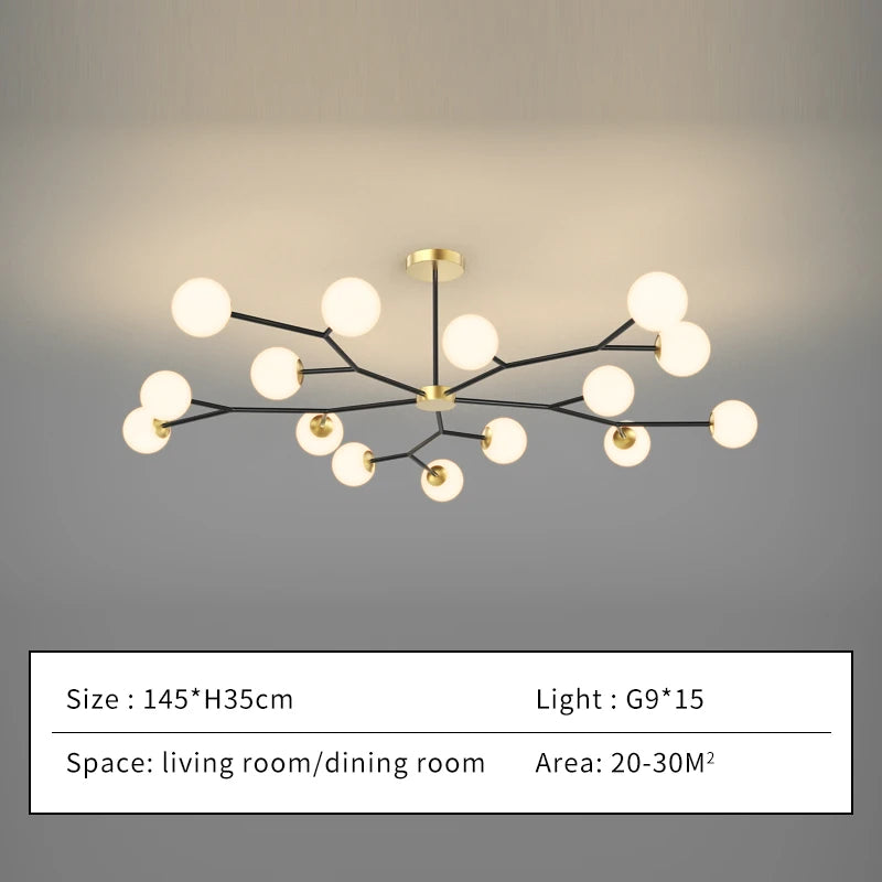 chandelier moderne suspension led 12 lumières blanc doré chambre salon