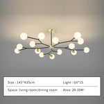 chandelier moderne suspension led 12 lumières blanc doré chambre salon
