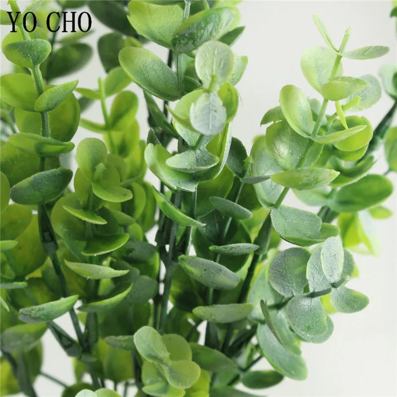 plantes artificielles feuilles eucalyptus vert branches murales décoration mariage anniversaireextérieur moderne