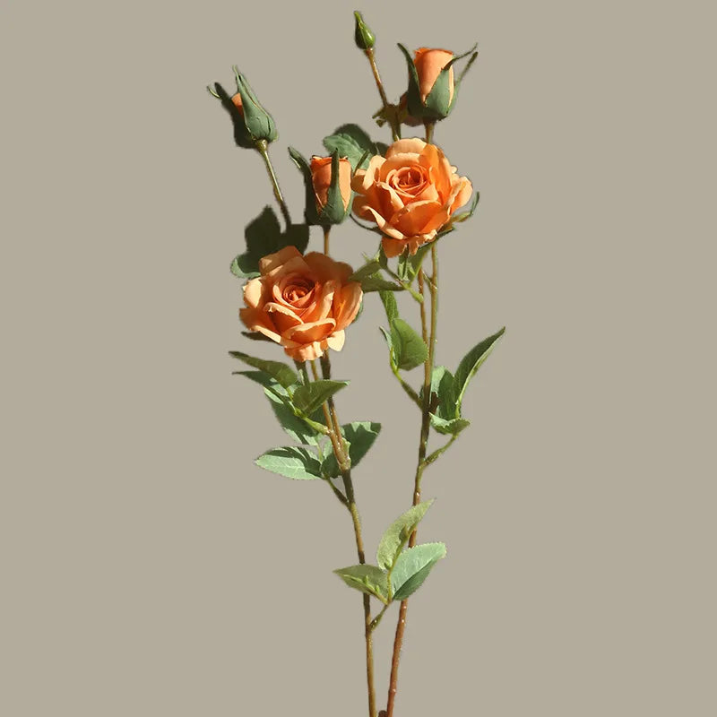 décoration mariage bouquet artificiel roses longues tiges feuilles vertesintérieur blanc roseclair pale