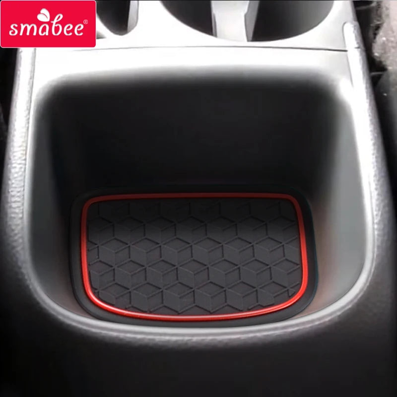 tapis porte voiture moderne tapis antidérapant hexagonal noir rouge adhésif pvc