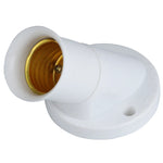 support lampe blanc angle métal douille led économique base mur fixe