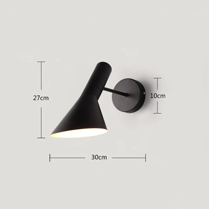 applique murale moderne minimaliste noir blanc fixée mur interrupteur bouton led chambre cuisine étude