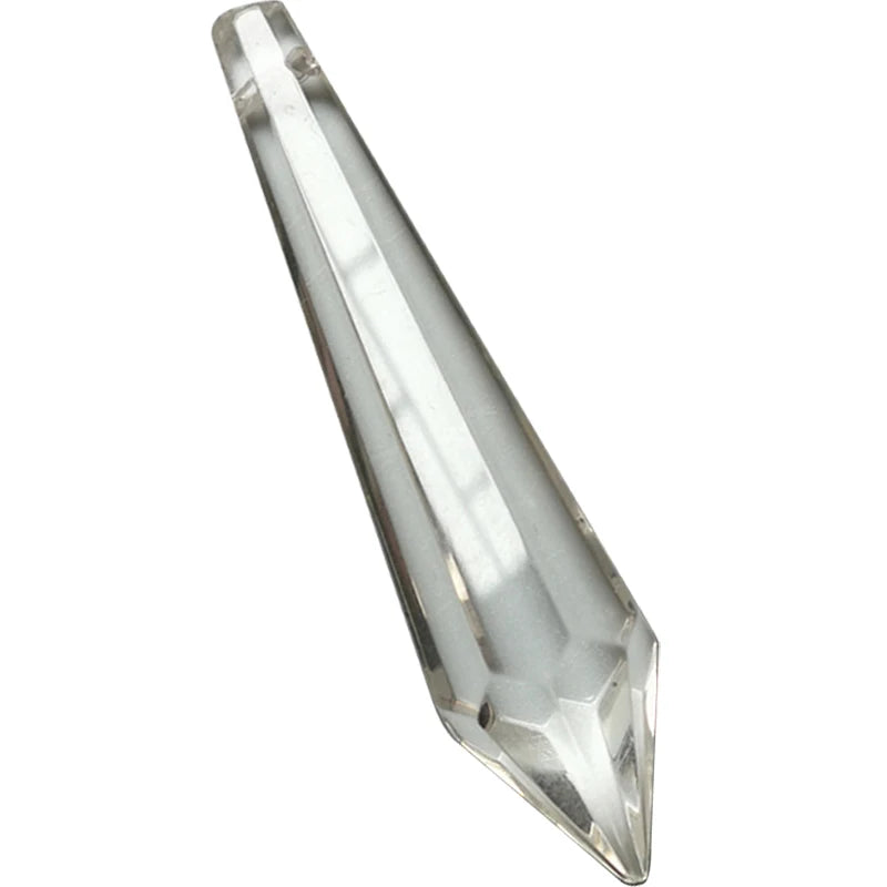cristal transparent facetté forme stalactite lustre suspendu décoration luminaire moderne