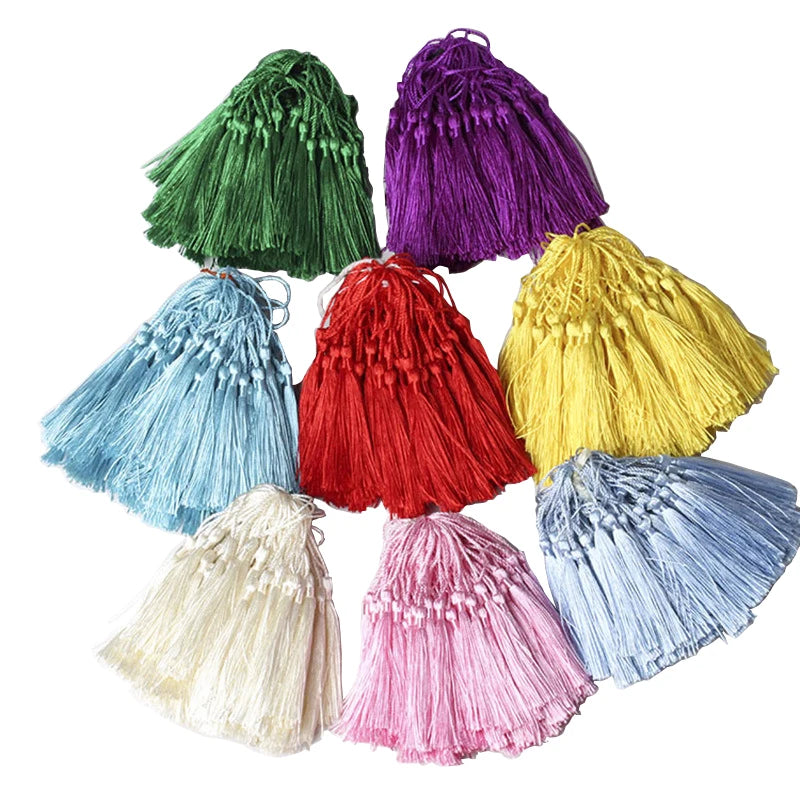 franges polyester 20cm pompons décoratifs vêtements rideaux opaques vert violet rouge