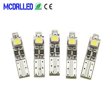 ampoules led blanc 12v 24v smd3528 modernes 50000h lumineuses t5 0.2w 20lm d4.6x21mm