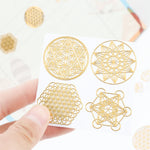 sticker decoratif geometrique or argent adhhesif moderne abstrait variété formes différentes taille