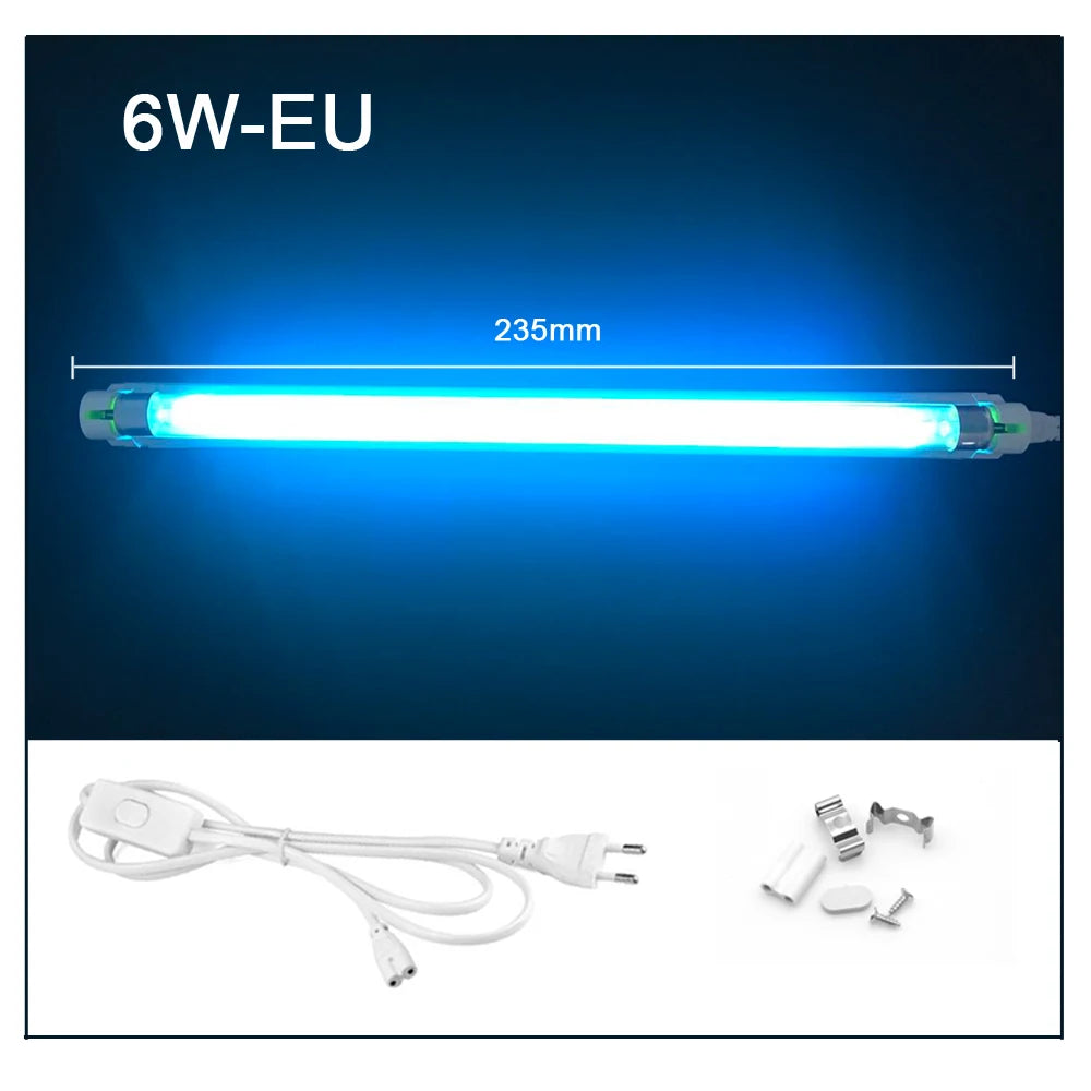 lampe uv antibactérienne blanc moderne clips transparent 6w 8w câble us eu