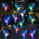 Mobile lumineux solaire oiseaux stylisés couleurs vives moderne extérieur LED changeantes