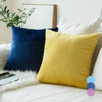 housses velours coussins decoratifs jaunes modernes salon chambre 45x45cm