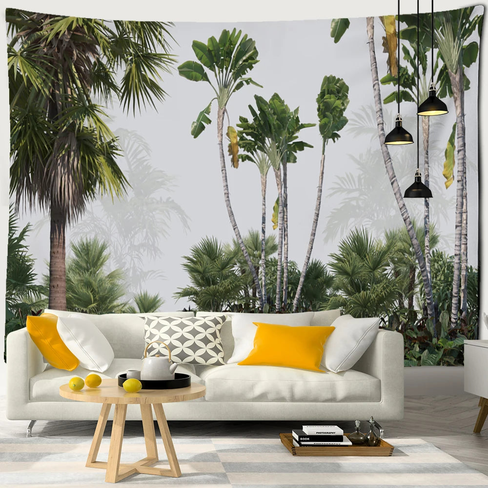 Détail du motif champignon sur la tenture murale