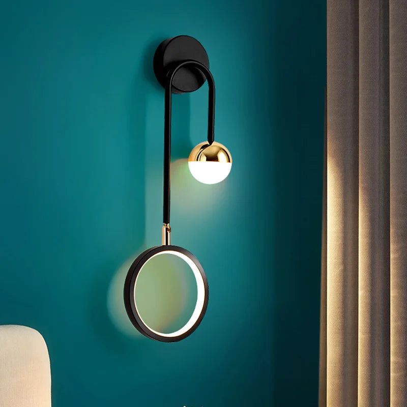 lampe murale moderne noire dorée éclairage cuisine chambre entrée 249lm 5m²