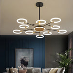 lampe suspendue moderne nordique 10 têtes noir doré led echangement e27