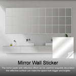 miroir mural autocollant argenté moderne ligne horizontale protection film bleu 50~200cm