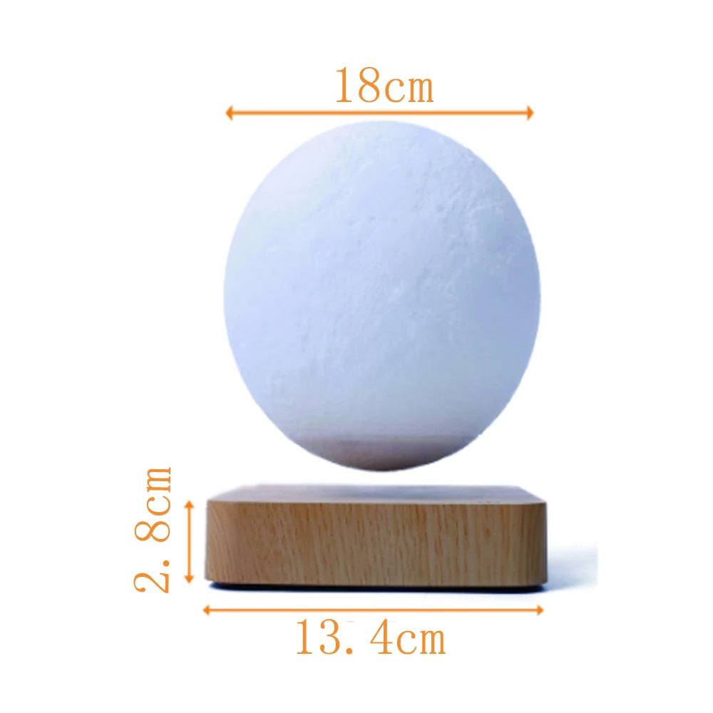 Lampe lune flottante 3D rotative en action