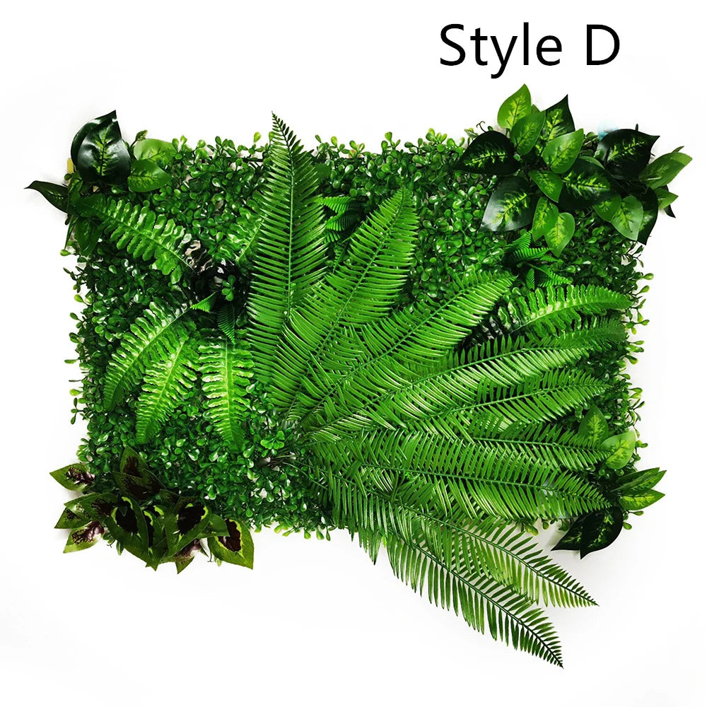 panneau végétal artificiel feuilles naturelles extérieur herbes variées stylisé accrochableextérieur vertbrunfoncé