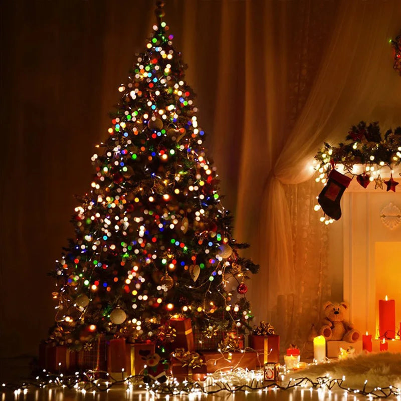 guirlande lumineuse led blanc doré décoration noël mariage fête intérieur aménagement maison moderne