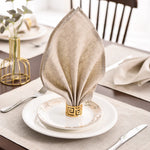 serviettes table lin naturel beige clair classique maison restaurant mariage festive