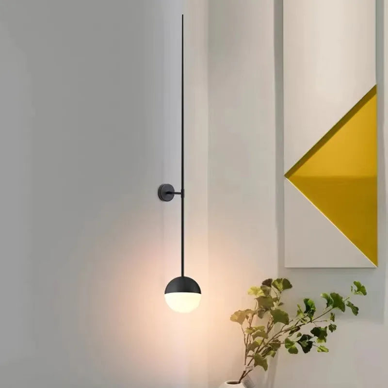 lampe murale or noir moderne minimaliste sphérique brillante led chambre cuisine