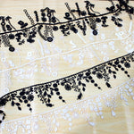 ruban dentelle fleurs motifs floraux blanc noir broderie fine coton polyester solvable ecolo travaux