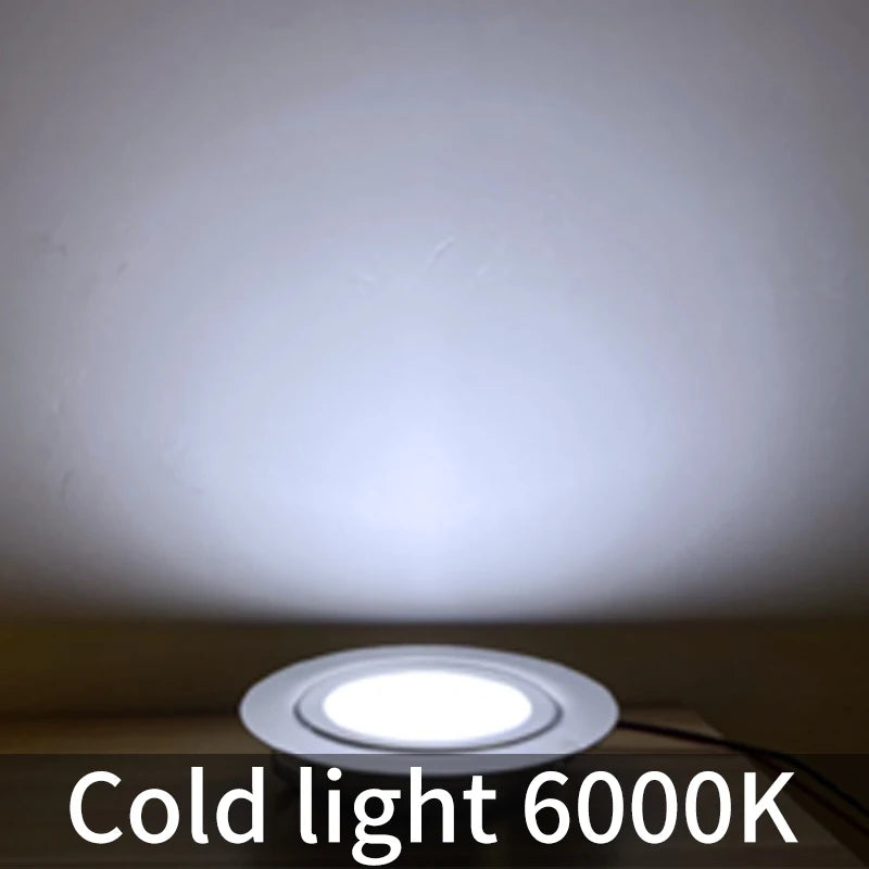 Spot LED ultra fin argenté moderne adhésif 55mm 12V 170mm câble