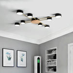 plafonnier moderne gris doré bois éclairage led nordique minimaliste chambre salon