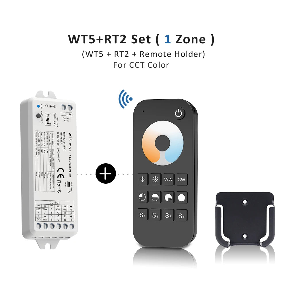 contrôleur led intelligent wifi rf 24g rh blanc noir cct rgb cct rgbw led