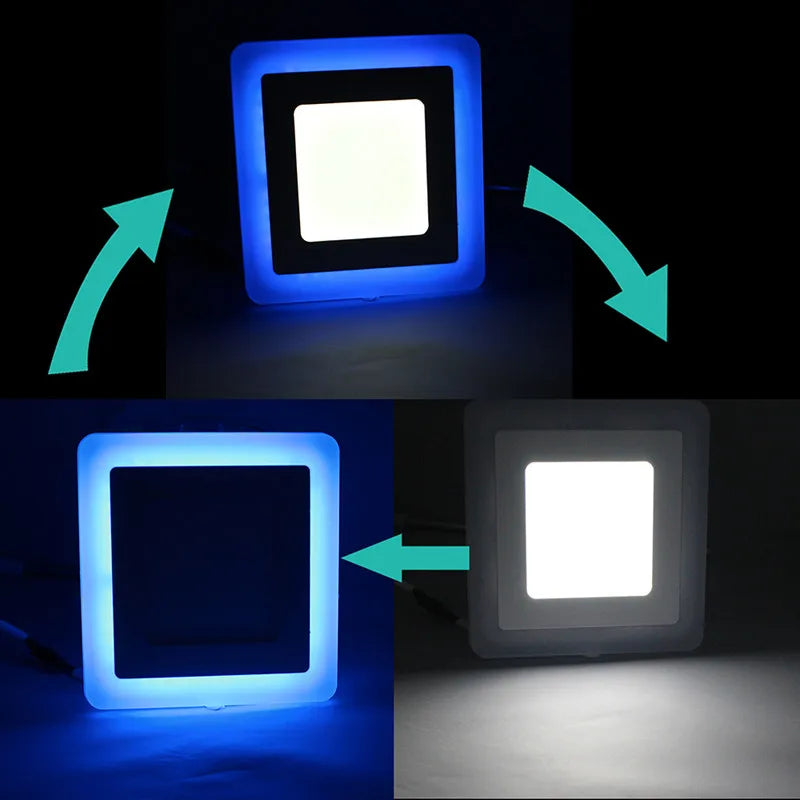 Spot LED moderne 6W 9W 16W 24W rond carré blanc bleu vis câble