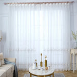 rideau tulle brodé fleur transparent classique 100cm 200cm polyester chambre maison