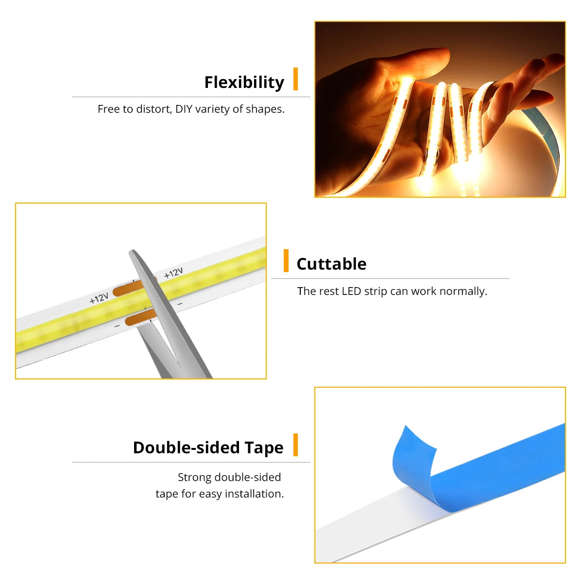 ruban led blanc lisse moderne adhésif 320 led 3000k 4000k 6000k wifi compatible