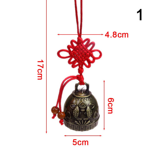 cloche décorative dorée motifs chinois feng shui suspension chaîne art traditionnel jardin intérieur