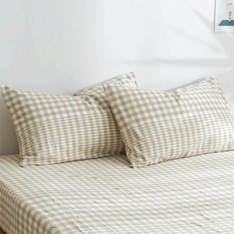 lot deux serviettes bain coton carreaux rose bleu beige gris vert blanc moderne