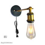 lampe murale industrielle noir doré fixée base mat led salon chambre