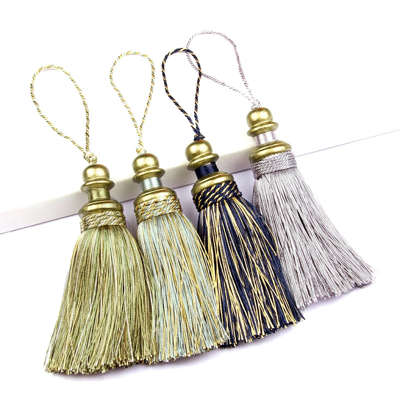 pompon doré bleu noir gris vert tissé opaques classique 21cm 8cm polyester décoration maison