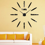 horloge murale moderne aiguilles noir doré argenté relief quartz salle manger salon minimaliste