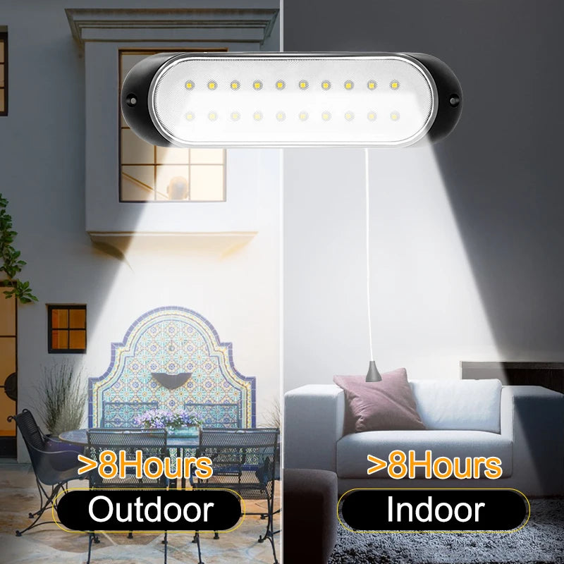 lampe solaire 20 led panneau séparable moderne interrupteur traction étanche 5m câble vis noires