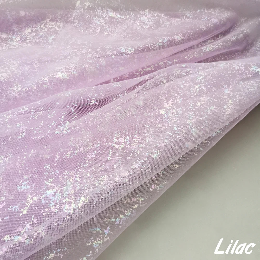 tissu polyester brillant effet paillettes moderne vert pastel rose violet bleu clair opaque décoration